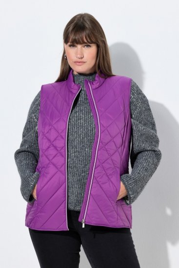Ulla Popken 840047 Gilet matelassé déperlant Lilas - Gilets sans manches - 