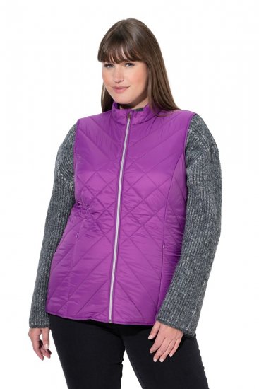 Ulla Popken 840047 Gilet matelassé déperlant Lilas - Gilets sans manches - 