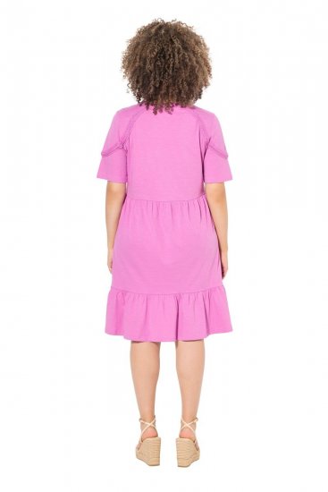 Ulla Popken 840115 Robe en jersey à manches courtes Rose - Robes en jersey - 