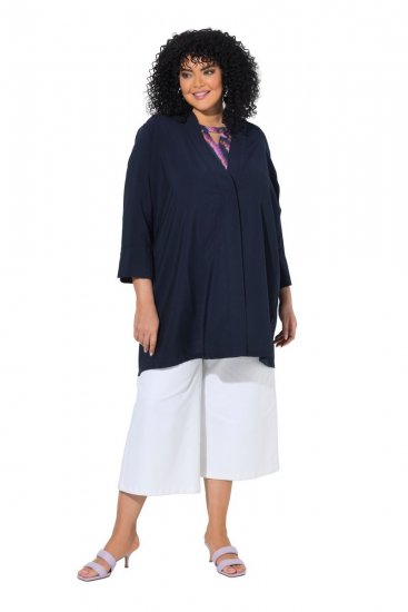 Ulla Popken 840210 Gilet Bleu marine - Cardigans - Gilets grande taille pour femme
