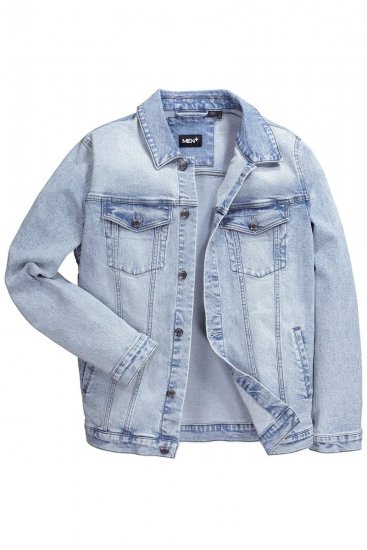 Men+ 394 Veste en jean à poches poitrine Bleu clair - Vestes - Vestes homme grandes tailles