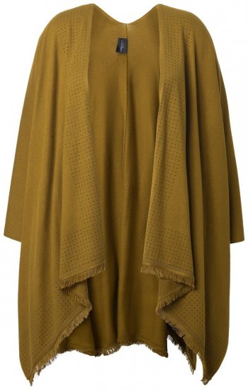 Ulla Popken 841117 Poncho oversize en maille à strass Vert olive - Ponchos & capes - 