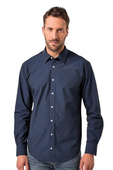 JP1880 Shirt Long Sleeve Kent Collar Navy - Chemises - Chemises Grandes Tailles Hommes