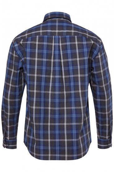 JP1880 Checked Shirt Long Sleeve Kent Collar Anthracite - Chemises - Chemises Grandes Tailles Hommes