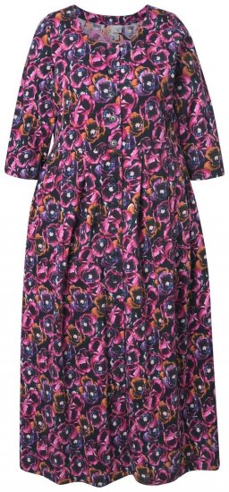 Ulla Popken 841219 Robe longue fleurie Violet foncé - Robes maxi - Robes longues pour femmes rondes