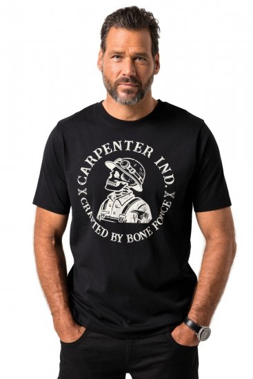 JP1880 T-Shirt Chest Print Bone Force Black - T-shirts - T-shirts Homme Grande Taille