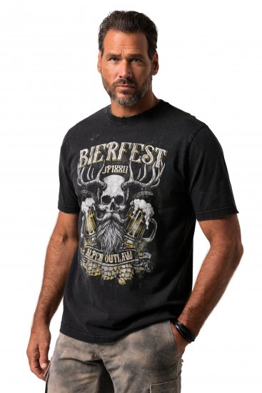 JP1880 Beer Festival Design Vintage Looking T-Shirt Black - T-shirts - T-shirts Homme Grande Taille