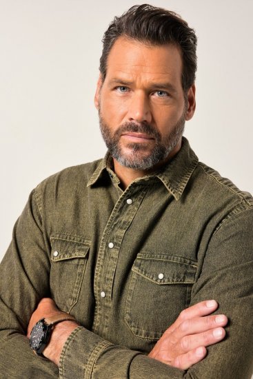 JP1880 Denim Shirt Long Sleeve Olive Green - Chemises - Chemises Grandes Tailles Hommes