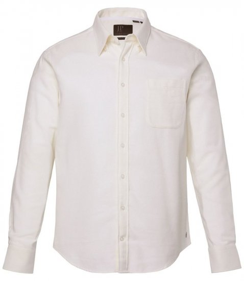 JP1880 Checked Flannel Shirt Long Sleeve Creamy White - Chemises - Chemises Grandes Tailles Hommes