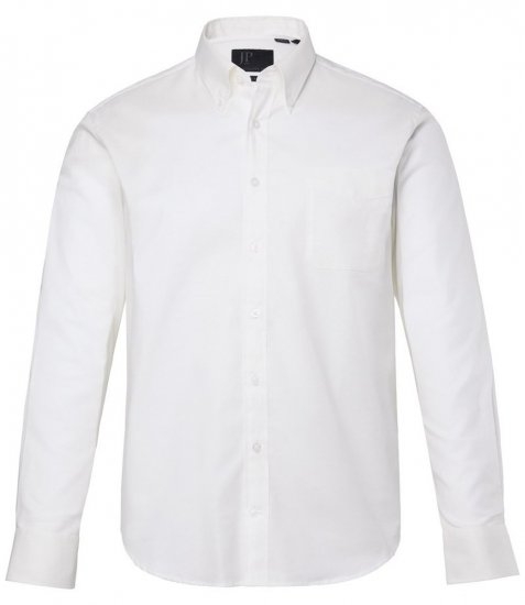 JP1880 Oxford Shirt Flexnamic Long Sleeve Snow White - Chemises - Chemises Grandes Tailles Hommes