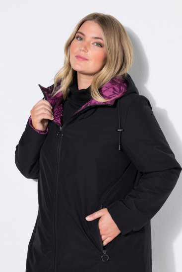 Ulla Popken 841398 Manteau Noir - Manteaux - Manteaux grande taille pour femme