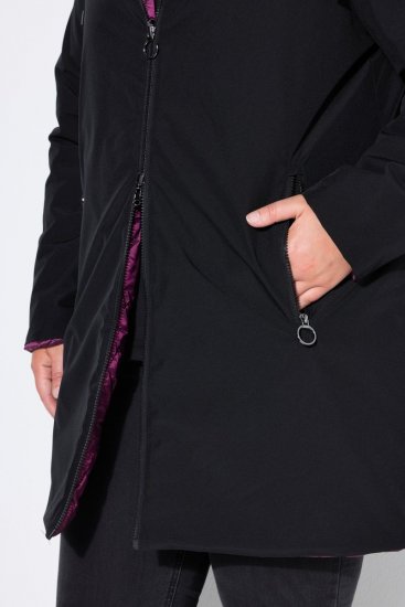 Ulla Popken 841398 Manteau Noir - Manteaux - Manteaux grande taille pour femme