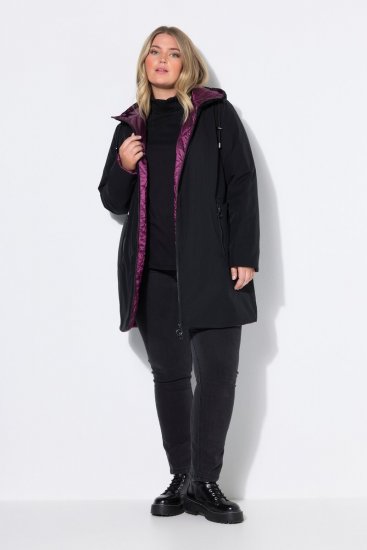 Ulla Popken 841398 Manteau Noir - Manteaux - Manteaux grande taille pour femme