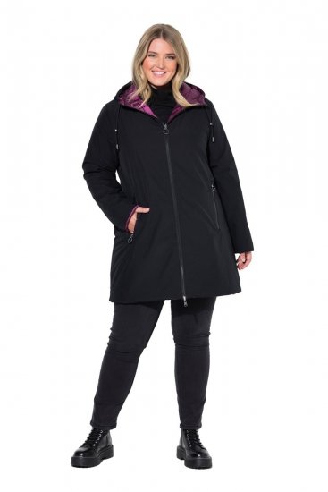 Ulla Popken 841398 Manteau Noir - Manteaux - Manteaux grande taille pour femme