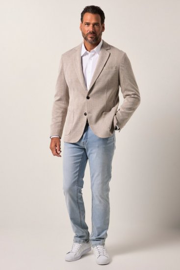 JP1880 Jacket Business Checked Beige - Costumes - Costumes grandes tailles 