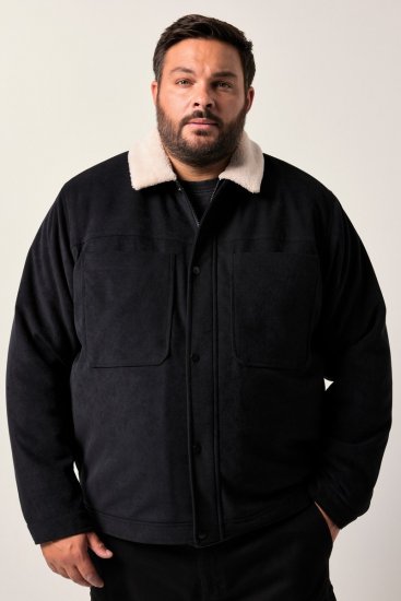 Men+ 545 Veste à col teddy Noir - Vestes - Vestes homme grandes tailles