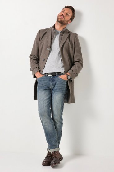 JP1880 FLEXNAMIC Mantel Quilted Insert Brown - Vestes - Vestes homme grandes tailles
