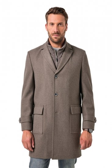 JP1880 Coat Flexnamic Quilted Insert Grey TALL - TALL vestes - Vestes coupe TALL pour hommes grands
