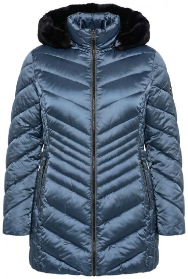 Ulla Popken 842013 Veste matelassée Bleu denim - Vestes - Vestes grande taille pour femme