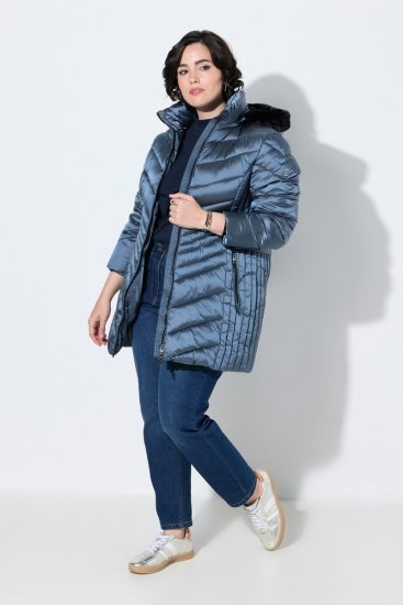 Ulla Popken 842013 Veste matelassée Bleu denim - Vestes - Vestes grande taille pour femme