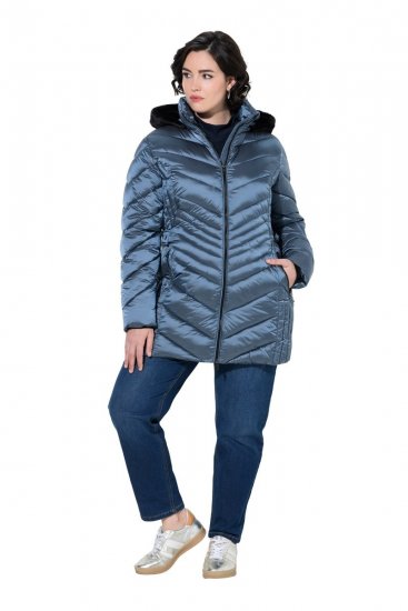Ulla Popken 842013 Veste matelassée Bleu denim - Vestes - Vestes grande taille pour femme