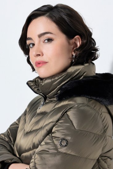 Ulla Popken 842013 Veste matelassée Marron clair - Vestes - Vestes grande taille pour femme