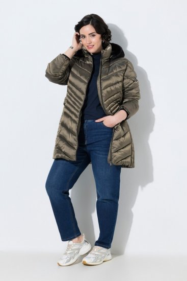 Ulla Popken 842013 Veste matelassée Marron clair - Vestes - Vestes grande taille pour femme