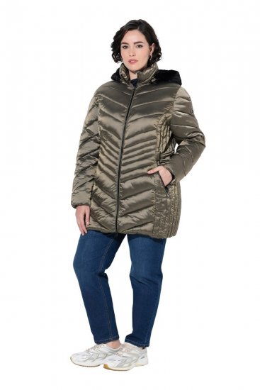 Ulla Popken 842013 Veste matelassée Marron clair - Vestes - Vestes grande taille pour femme