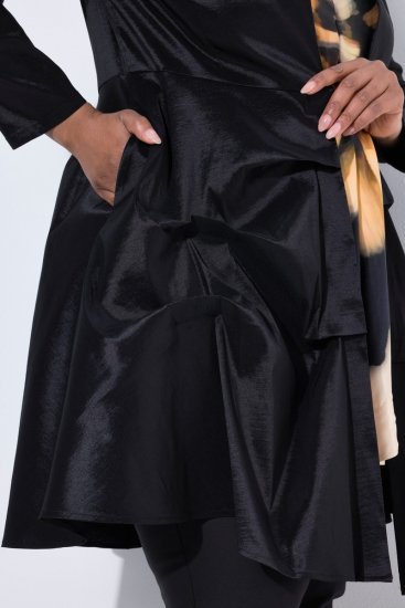 Ulla Popken 842028 Blazer à basque plissée Noir - Blazers - Vestes blazer pour femme, grandes tailles
