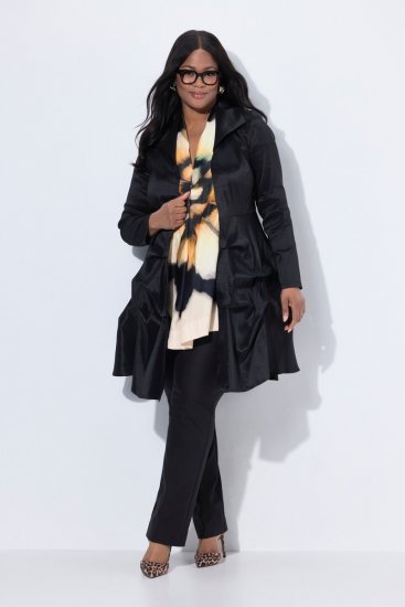 Ulla Popken 842028 Blazer à basque plissée Noir - Blazers - Vestes blazer pour femme, grandes tailles