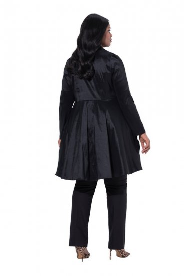 Ulla Popken 842028 Blazer à basque plissée Noir - Blazers - Vestes blazer pour femme, grandes tailles