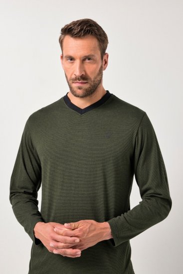 JP1880 Pyjamas Two-piece Striped Dark Green - Sous-vêtements & bain - Sous-vêtements Grande Taille