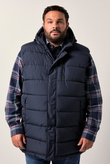Men+ 433 Gilet matelassé à capuche Bleu marine - Vestes - Vestes homme grandes tailles