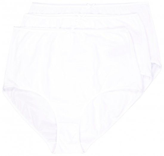Ulla Popken 842435 Culottes taille haute lot de 3 Blanc - Culottes - 