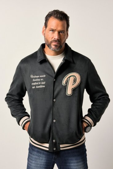 JP1880 Blouson Velour with Chest Embroidery Dark Green - Vestes - Vestes homme grandes tailles