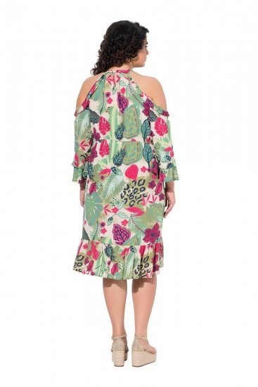 Ulla Popken 842471 Robe trapèze à manches 3/4 Champagne - Robes - Des robes dans toutes les tailles