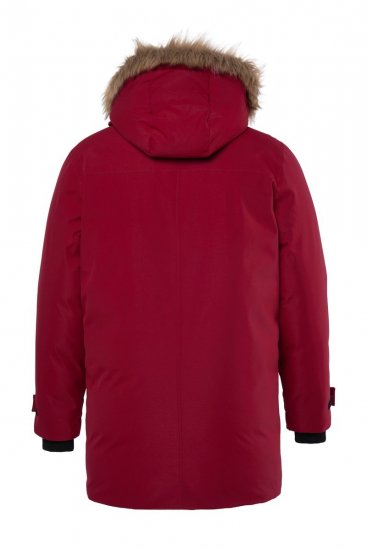 Men+ 619 Parka fonctionnelle à capuche en fausse fourrure Bordeaux - Vestes - Vestes homme grandes tailles
