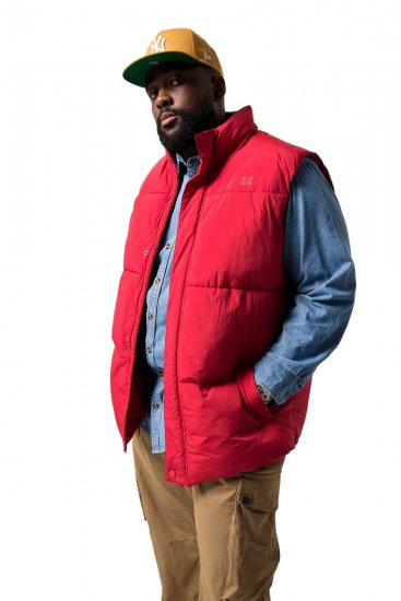 STHUGE 842684 Gilet matelassé Rouge - Vestes - Vestes homme grandes tailles