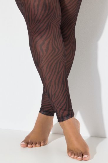 Ulla Popken 842879 Legging collant à imprimé animal Marron foncé - Collants & chaussettes - 
