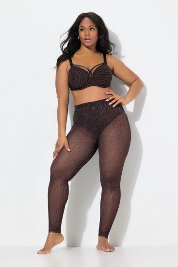 Ulla Popken 842879 Legging collant à imprimé animal Marron foncé - Collants & chaussettes - 
