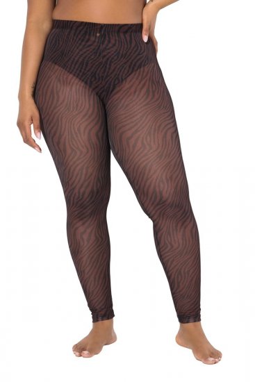 Ulla Popken 842879 Legging collant à imprimé animal Marron foncé - Collants & chaussettes - 