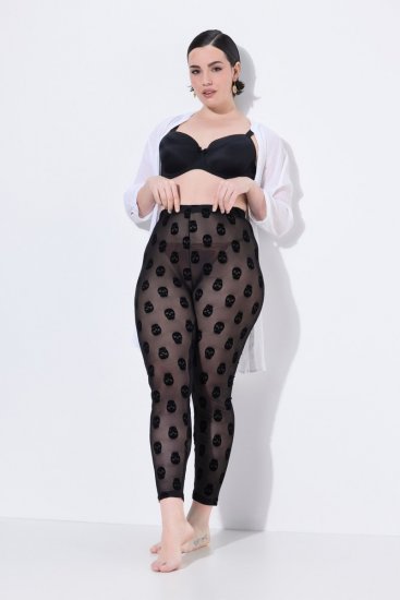 Ulla Popken 842886 Legging collant à motifs Noir - Collants & chaussettes - 