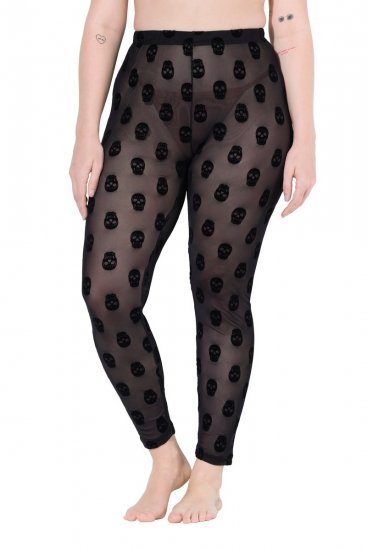 Ulla Popken 842886 Legging collant à motifs Noir - Collants & chaussettes - 