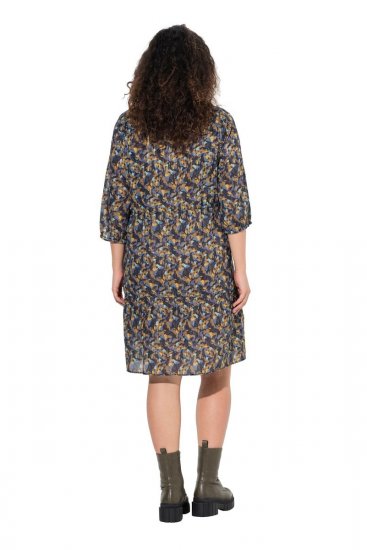 Ulla Popken 842936 Robe rayée à manches 3/4 Bleu marine - Robes de soirée - Robes de soirée en grandes tailles