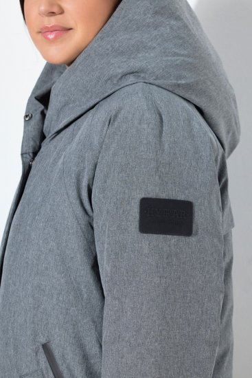 Ulla Popken 842951 Manteau technique HYPRAR imperméable à capuche Gris foncé chiné - Manteaux - Manteaux grande taille pour femme