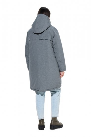 Ulla Popken 842951 Manteau technique HYPRAR imperméable à capuche Gris foncé chiné - Manteaux - Manteaux grande taille pour femme
