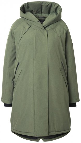 Ulla Popken 842951 Manteau technique HYPRAR imperméable à capuche Vert-de-gris - Manteaux - Manteaux grande taille pour femme