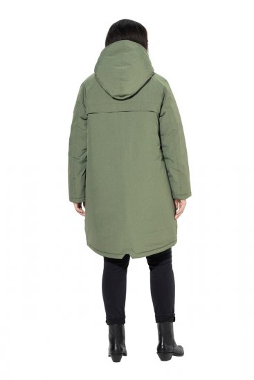 Ulla Popken 842951 Manteau technique HYPRAR imperméable à capuche Vert-de-gris - Manteaux - Manteaux grande taille pour femme