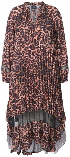 Ulla Popken 842979 Robe à imprimé animal Marron - Robes midi - Robes mi-longues pour femmes rondes