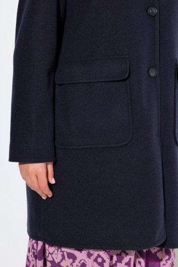 Ulla Popken 843058 Manteau en laine Bleu marine - Manteaux - Manteaux grande taille pour femme